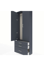 Arges Dolap Tek Raflı 3 Çekmeceli Tek Askılı 88x30x243 - S33M305V5A