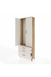 Arges Dolap Tek Raflı 3 Çekmeceli Tek Askılı 88x30x243 - S33M305V7A