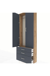 Arges Dolap Tek Raflı 3 Çekmeceli Tek Askılı 88x30x243 - S33M305V8A