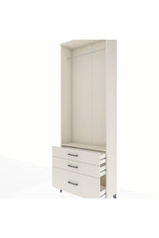 Arges Dolap Tek Raflı 3 Çekmeceli Tek Askılı 88x30x243 - S33M306V1A