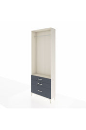 Arges Dolap Tek Raflı 3 Çekmeceli Tek Askılı 88x30x243 - S33M306V2A