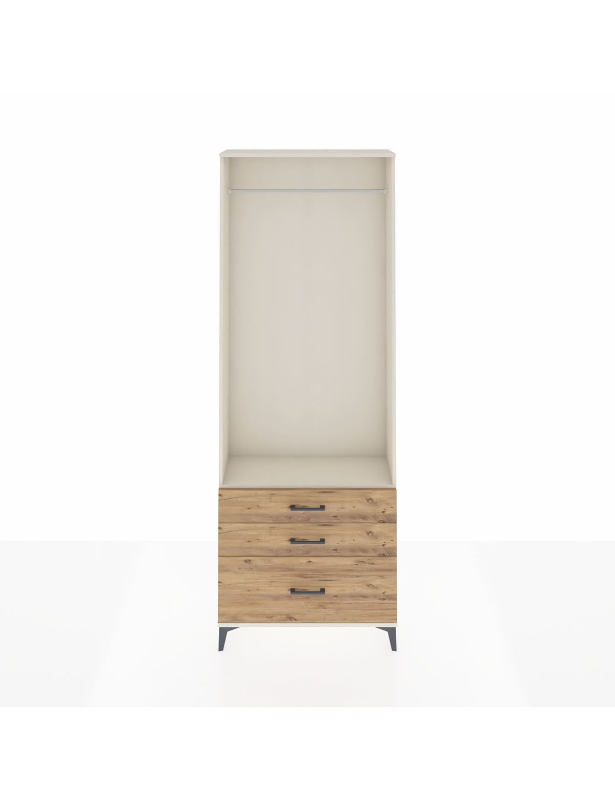 Arges Dolap Tek Raflı 3 Çekmeceli Tek Askılı 88x30x243 - S33M306V3A