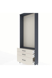 Arges Dolap Tek Raflı 3 Çekmeceli Tek Askılı 88x30x243 - S33M306V4A