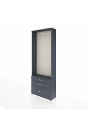 Arges Dolap Tek Raflı 3 Çekmeceli Tek Askılı 88x30x243 - S33M306V5A