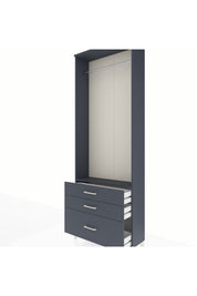 Arges Dolap Tek Raflı 3 Çekmeceli Tek Askılı 88x30x243 - S33M306V5A