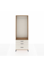 Arges Dolap Tek Raflı 3 Çekmeceli Tek Askılı 88x30x243 - S33M306V7A