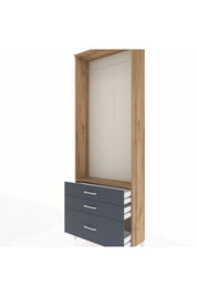 Arges Dolap Tek Raflı 3 Çekmeceli Tek Askılı 88x30x243 - S33M306V8A