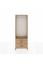 Arges Dolap Tek Raflı 3 Çekmeceli Tek Askılı 88x30x243 - S33M306V9A