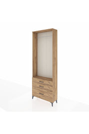 Arges Dolap Tek Raflı 3 Çekmeceli Tek Askılı 88x30x243 - S33M306V9A