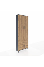 Arges Dolap Tek Raflı 3 Çekmeceli Tek Askılı 88x30x243 - S33M307V6A