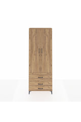 Arges Dolap Tek Raflı 3 Çekmeceli Tek Askılı 88x30x243