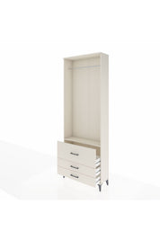 Arges Dolap Tek Raflı 3 Çekmeceli Tek Askılı 88x30x243 - S33M308V1A