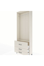 Arges Dolap Tek Raflı 3 Çekmeceli Tek Askılı 88x30x243 - S33M308V1A