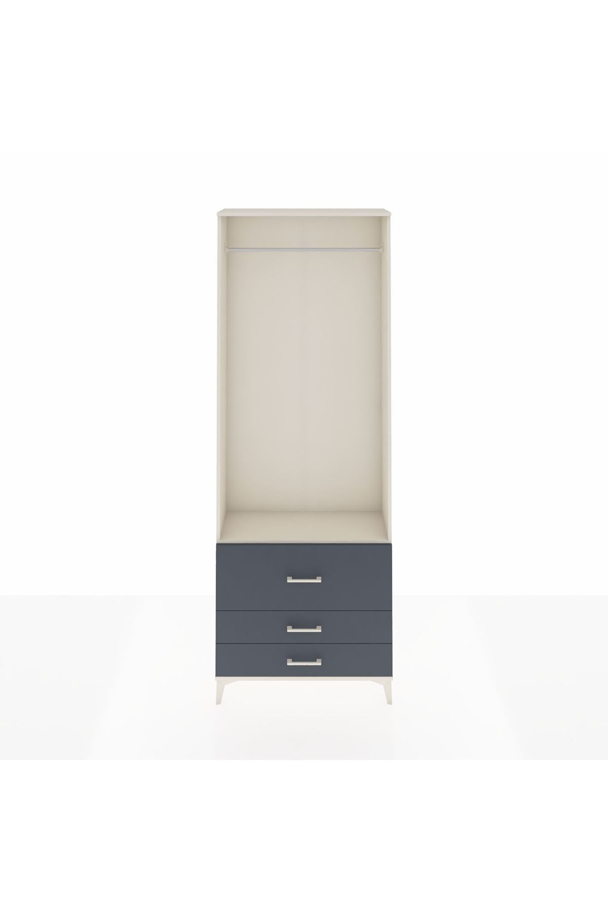 Arges Dolap Tek Raflı 3 Çekmeceli Tek Askılı 88x30x243 - S33M308V2A