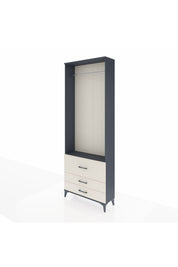 Arges Dolap Tek Raflı 3 Çekmeceli Tek Askılı 88x30x243 - S33M308V4A