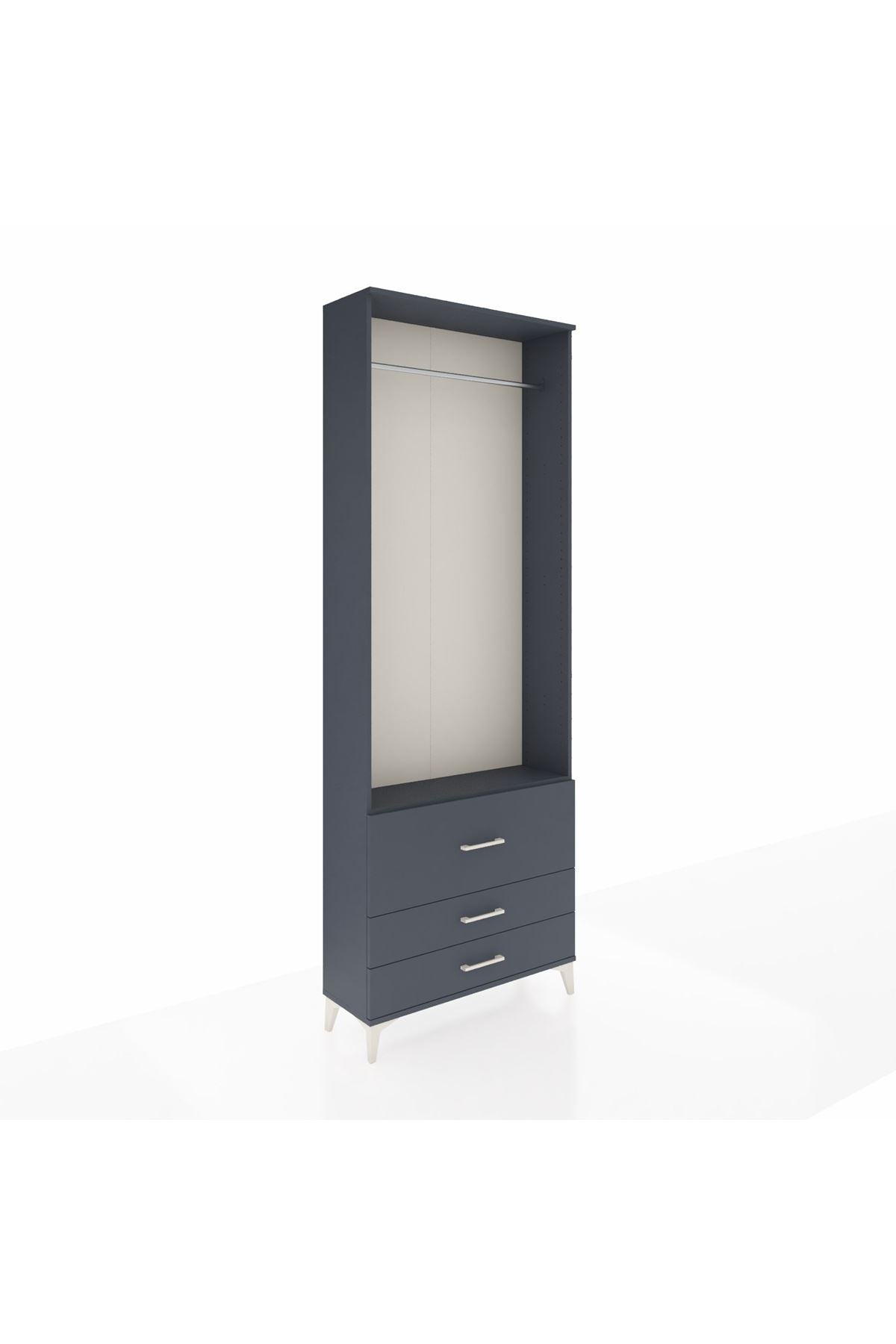 Arges Dolap Tek Raflı 3 Çekmeceli Tek Askılı 88x30x243 - S33M308V5A