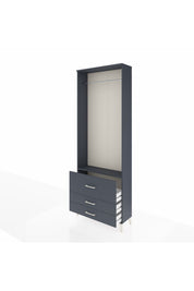 Arges Dolap Tek Raflı 3 Çekmeceli Tek Askılı 88x30x243 - S33M308V5A