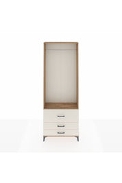 Arges Dolap Tek Raflı 3 Çekmeceli Tek Askılı 88x30x243 - S33M308V7A
