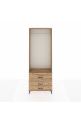 Arges Dolap Tek Raflı 3 Çekmeceli Tek Askılı 88x30x243
