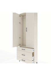 Arges Dolap Tek Raflı 3 Çekmeceli Tek Askılı 88x30x243 - S33M309V1A