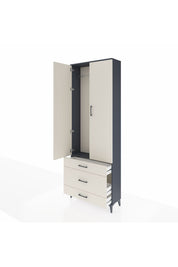 Arges Dolap Tek Raflı 3 Çekmeceli Tek Askılı 88x30x243 - S33M309V4A