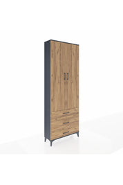 Arges Dolap Tek Raflı 3 Çekmeceli Tek Askılı 88x30x243 - S33M309V6A
