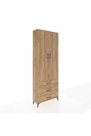 Arges Dolap Tek Raflı 3 Çekmeceli Tek Askılı 88x30x243 - S33M309V9A