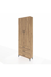 Arges Dolap Tek Raflı 3 Çekmeceli Tek Askılı 88x30x243 - S33M309V9A