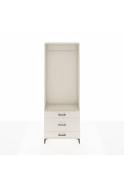 Arges Dolap Tek Raflı 3 Çekmeceli Tek Askılı 88x30x243 - S33M310V1A