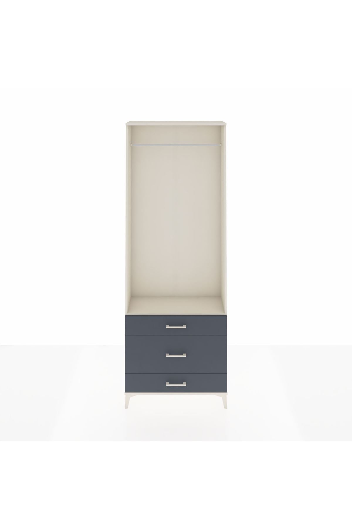 Arges Dolap Tek Raflı 3 Çekmeceli Tek Askılı 88x30x243 - S33M310V2A