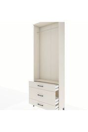Arges Dolap Tek Raflı 3 Çekmeceli Tek Askılı 88x30x243 - S33M310V1A