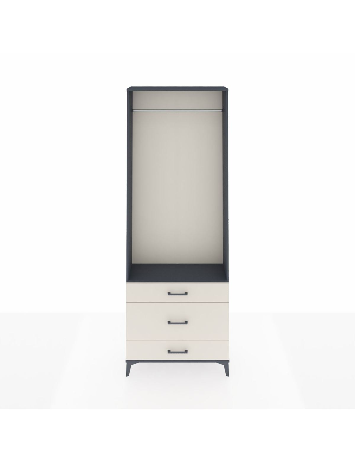 Arges Dolap Tek Raflı 3 Çekmeceli Tek Askılı 88x30x243 - S33M310V4A