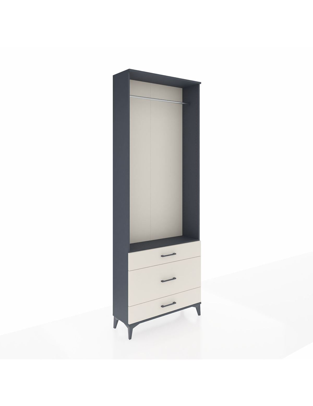 Arges Dolap Tek Raflı 3 Çekmeceli Tek Askılı 88x30x243 - S33M310V4A