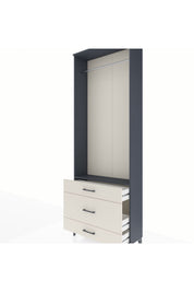 Arges Dolap Tek Raflı 3 Çekmeceli Tek Askılı 88x30x243 - S33M310V4A