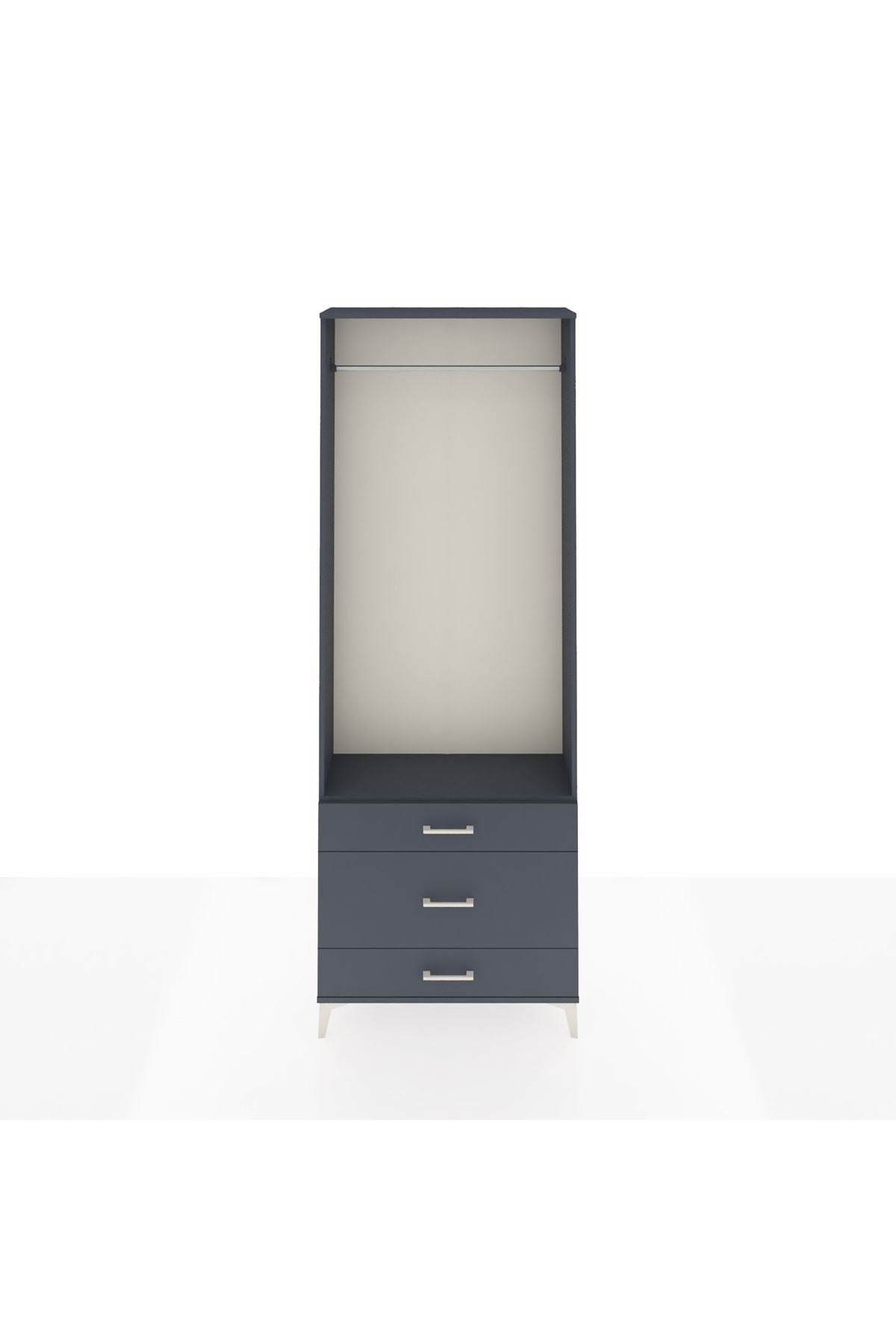 Arges Dolap Tek Raflı 3 Çekmeceli Tek Askılı 88x30x243 - S33M310V5A