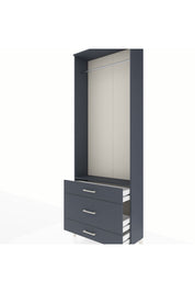 Arges Dolap Tek Raflı 3 Çekmeceli Tek Askılı 88x30x243 - S33M310V5A