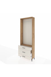 Arges Dolap Tek Raflı 3 Çekmeceli Tek Askılı 88x30x243 - S33M310V7A