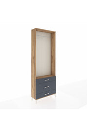 Arges Dolap Tek Raflı 3 Çekmeceli Tek Askılı 88x30x243 - S33M310V8A