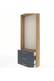 Arges Dolap Tek Raflı 3 Çekmeceli Tek Askılı 88x30x243 - S33M310V8A