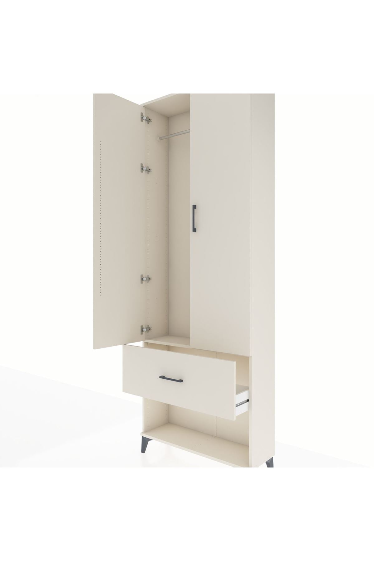 Arges Dolap Tek Raflı Tek Çekmeceli Tek Askılı 88x30x243 - S33M311V1A