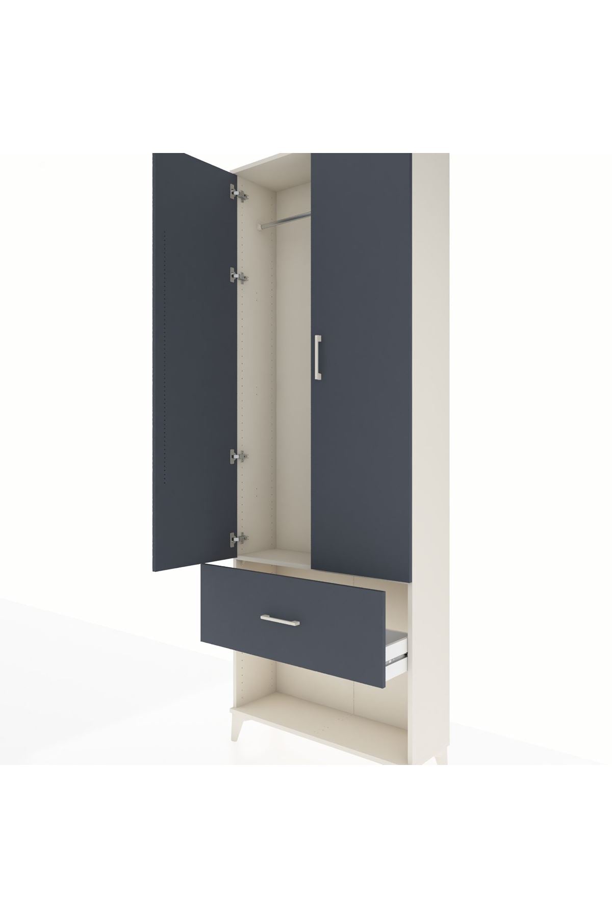 Arges Dolap Tek Raflı Tek Çekmeceli Tek Askılı 88x30x243 - S33M311V2A