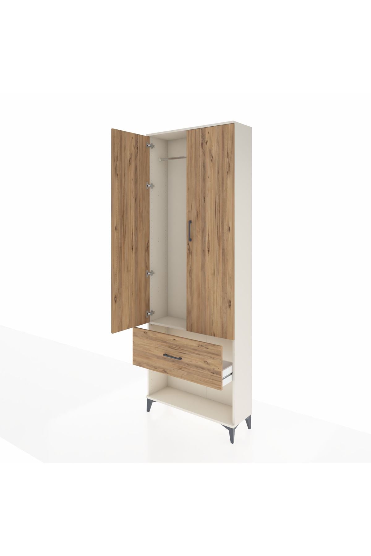 Arges Dolap Tek Raflı Tek Çekmeceli Tek Askılı 88x30x243 - S33M311V3A