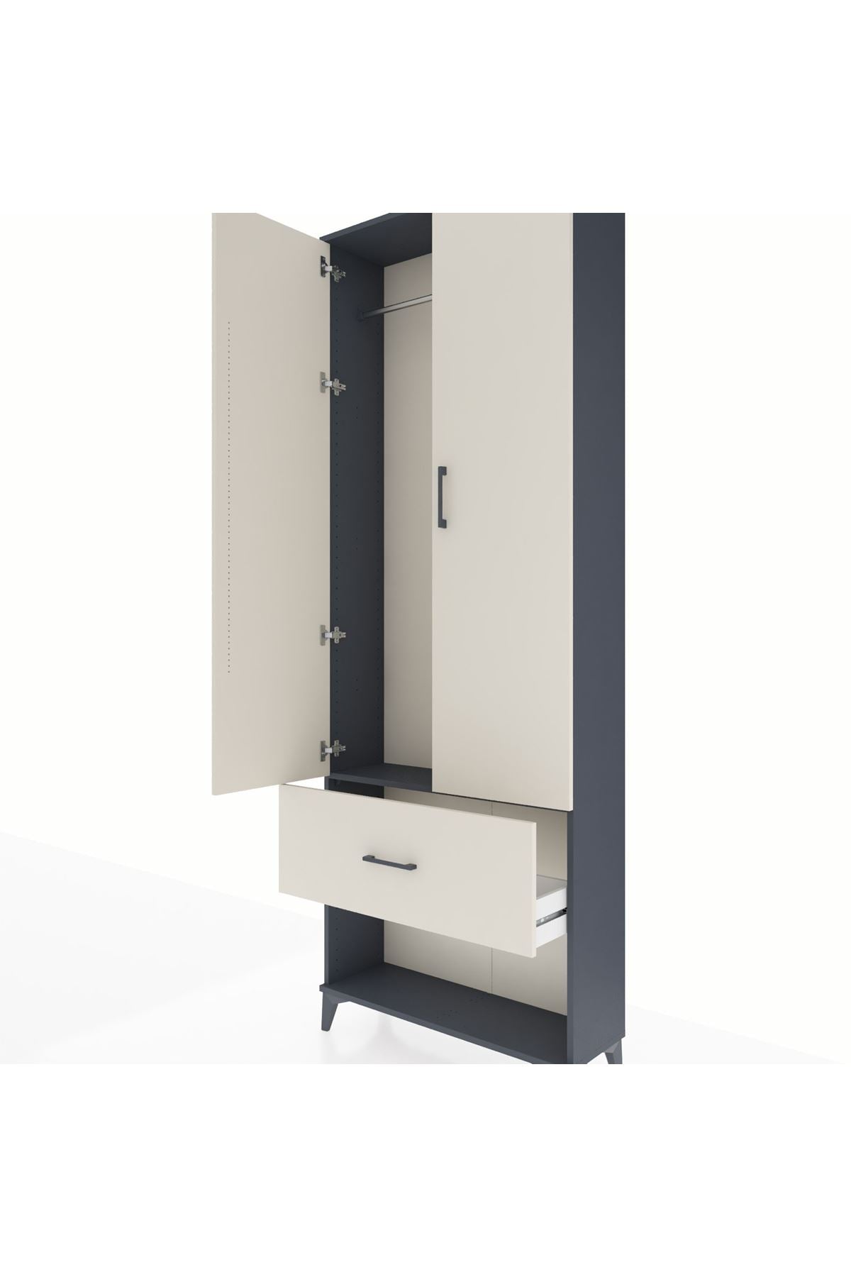 Arges Dolap Tek Raflı Tek Çekmeceli Tek Askılı 88x30x243 - S33M311V4A