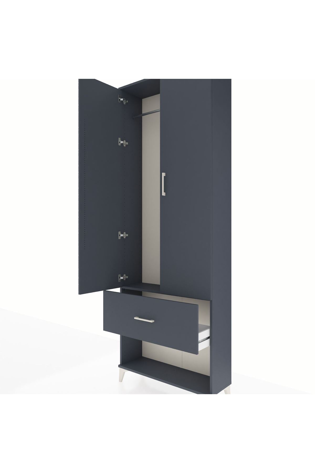 Arges Dolap Tek Raflı Tek Çekmeceli Tek Askılı 88x30x243 - S33M311V5A