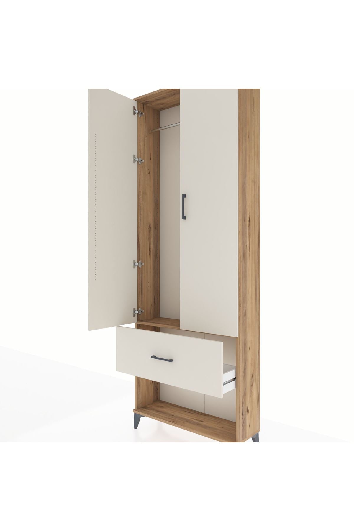 Arges Dolap Tek Raflı Tek Çekmeceli Tek Askılı 88x30x243 - S33M311V7A