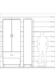Arges Dolap Tek Raflı Tek Çekmeceli Tek Askılı 88x30x243 - S33M311V7A