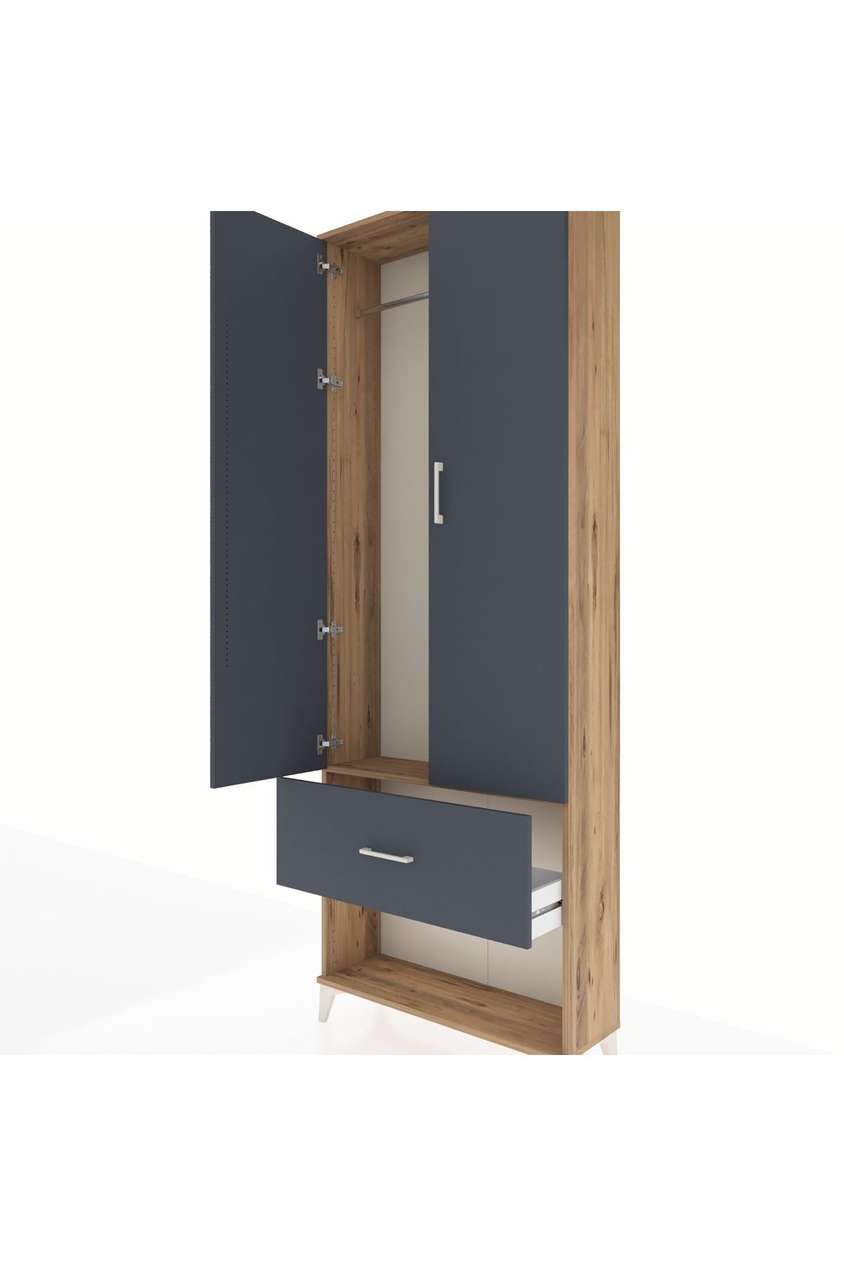 Arges Dolap Tek Raflı Tek Çekmeceli Tek Askılı 88x30x243 - S33M311V8A