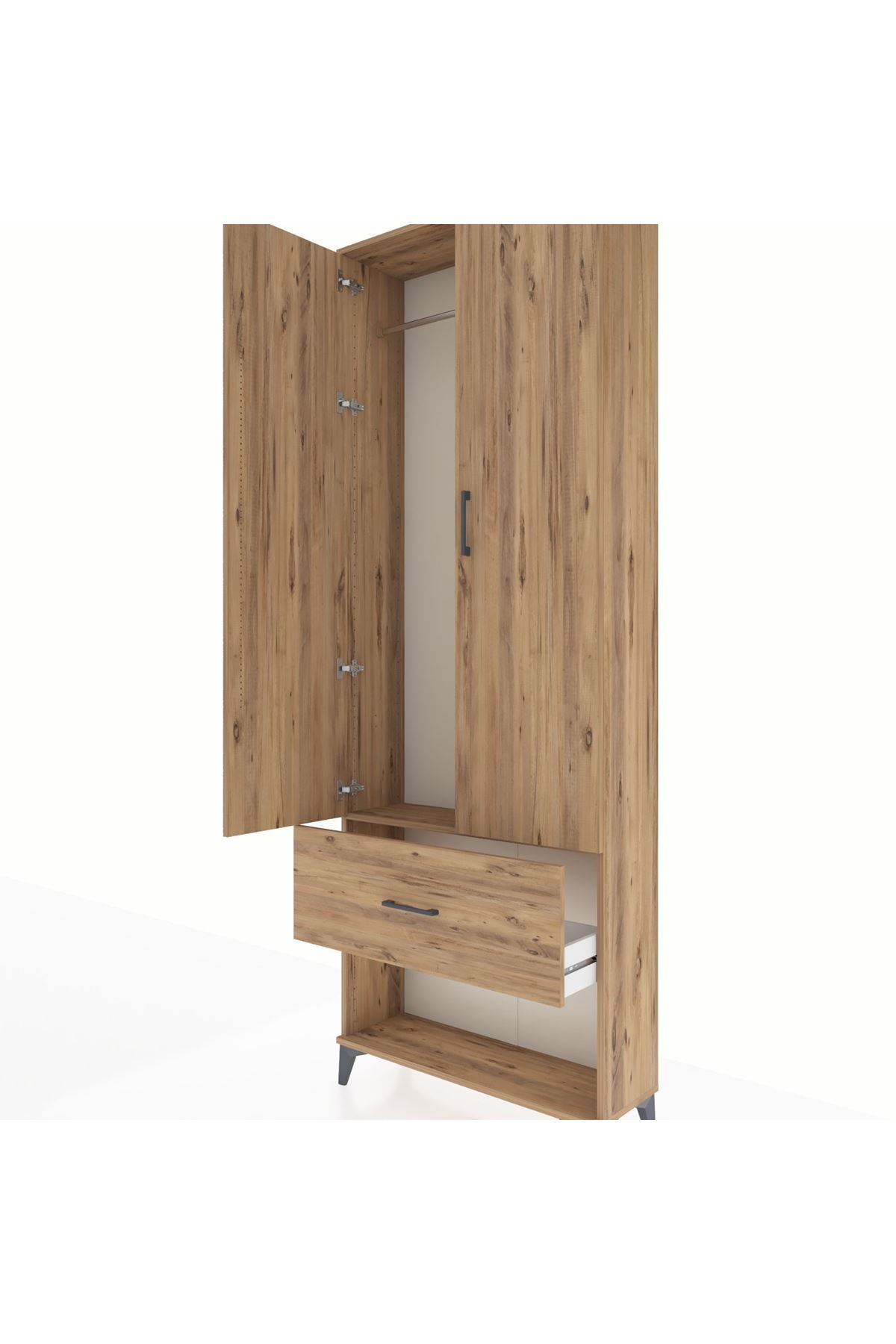 Arges Dolap Tek Raflı Tek Çekmeceli Tek Askılı 88x30x243 - S33M311V9A