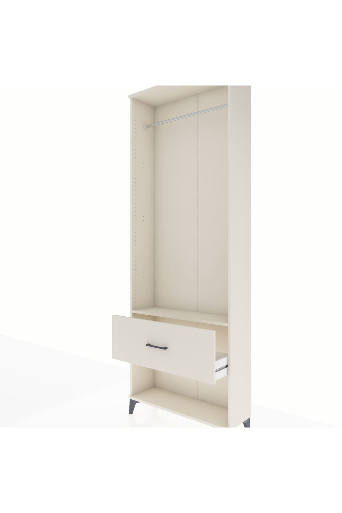 Arges Dolap Tek Raflı Tek Çekmeceli Tek Askılı 88x30x243 - S33M312V1A