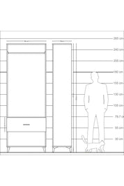 Arges Dolap Tek Raflı Tek Çekmeceli Tek Askılı 88x30x243 - S33M312V1A